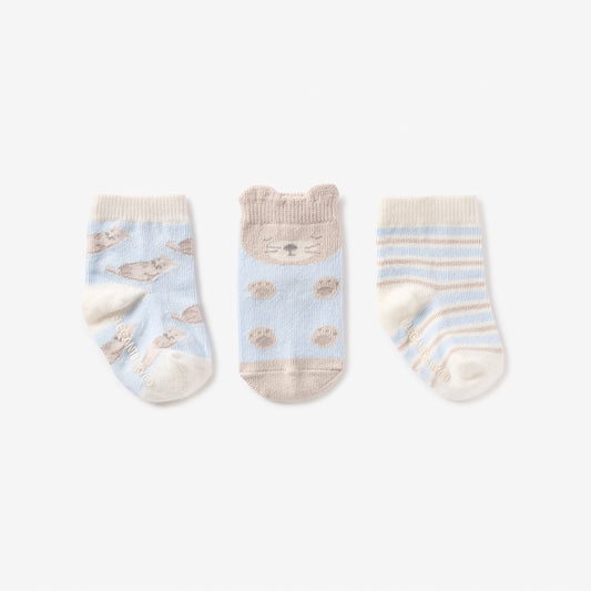 Otter Non Slip Baby Socks 3 pack